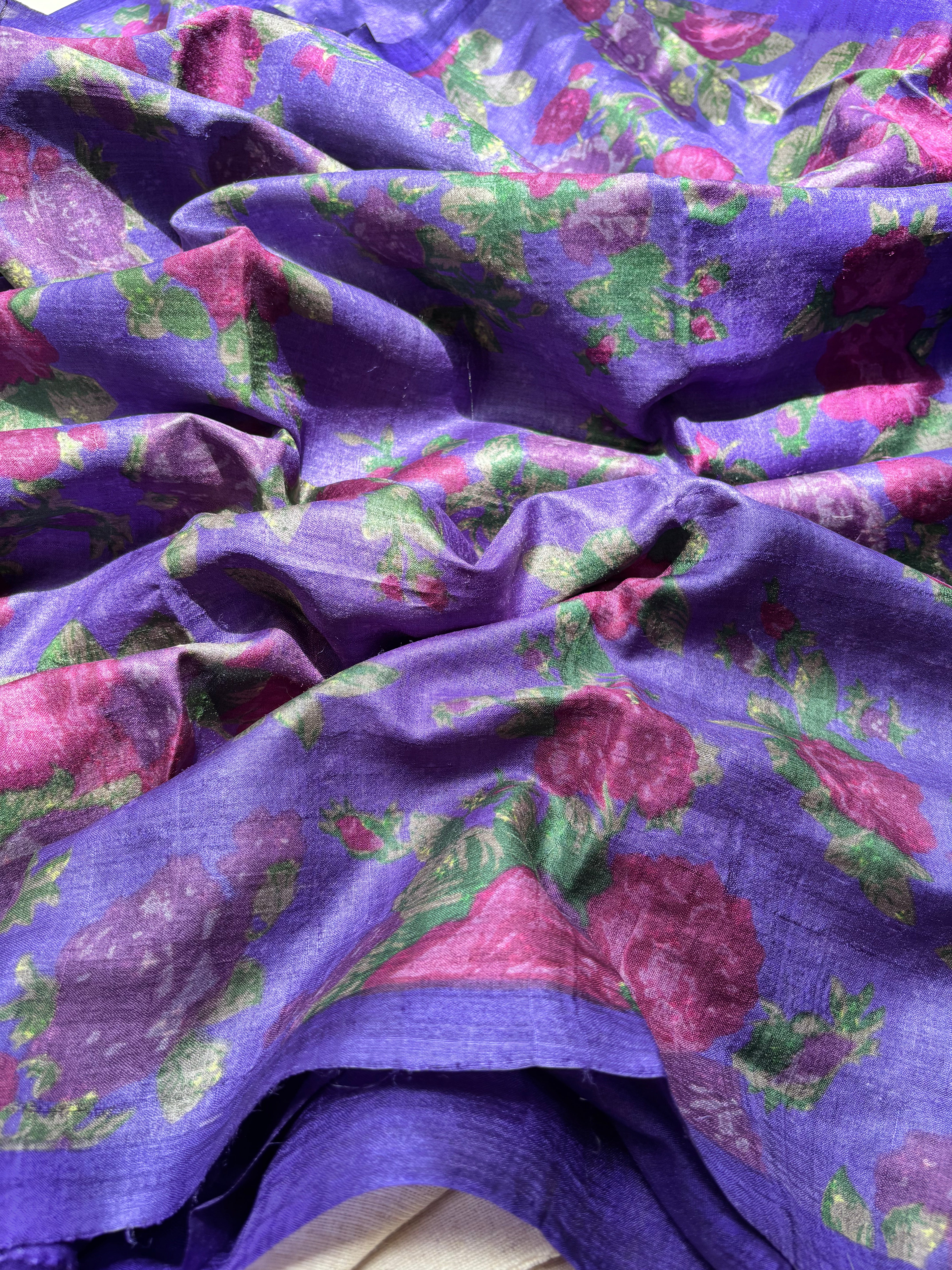 Purple Tussar Saree